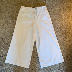 Ann Taylor Wide leg, cropped white pants